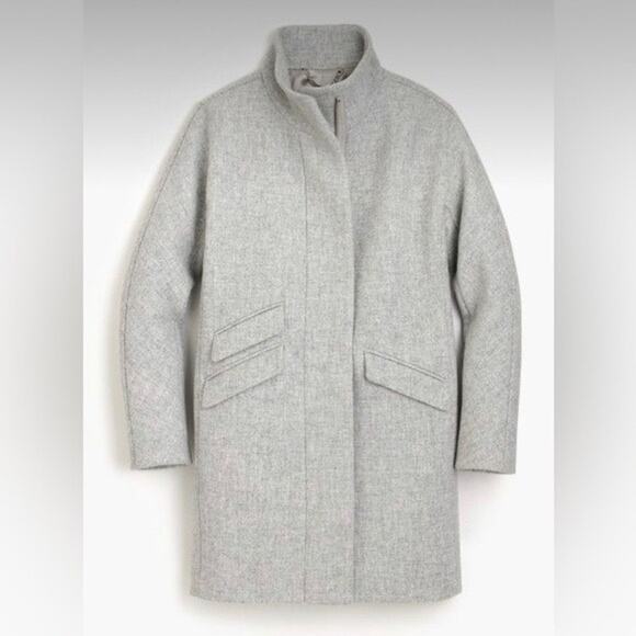 J. Crew Cocoon Coat In Italian Stadium-cloth Wool Blend For Women Gray Size 4 - Picture 2 of 13